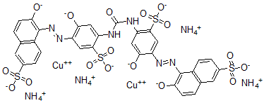 CAS 登录号：13011-70-6， [mu-[[5,5'-[羰基二[亚氨基(2-羟基-5-磺基-p-亚苯基)偶氮]]二[6-羟基萘-2-磺酸基]]]]二铜酸四铵