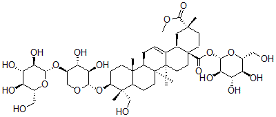 CAS#: 130364-33-9, 3-O-(beta-Glucopyranosyl-(1-4)-beta-xylopyranosyl)-28-O-beta-glucopyranosylphytolaccagenic acid