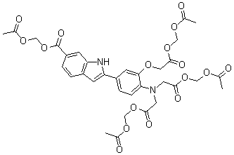 CAS#: 130926-94-2, 2-[3-[2-[(Acetyloxy)Methoxy]-2-Oxoethoxy]-4-[Bis[2-[(Acetyloxy)Methoxy]-2-Oxoethyl]Amino]Phenyl]-1H-Indole-6-carboxylic Acid (Acetyloxy)Methyl Ester