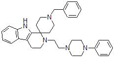 CAS#: 132054-05-8, 1'-(Phenylmethyl)-2-[2-(4-Phenylpiperazin-1-Yl)Ethyl]Spiro[4,9-Dihydro-3H-Pyrido[3,4-b]Indole-1,4'-Piperidine]