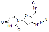 CAS 登录号：132101-33-8， 1-[(2R,4S,5R)-4-叠氮基-5-(异氰基甲基)四氢呋喃-2-基]嘧啶-2,4-二酮