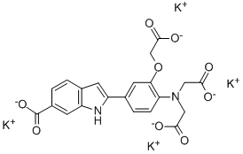 CAS#: 132299-21-9, 2-[4-[Bis(Carboxymethyl)Amino]-3-(Carboxymethoxy)Phenyl]-1H-Indole-6-carboxylic Acid Potassium Salt(1:4)