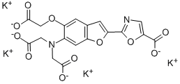 CAS#: 132319-57-4, 2-[6-[Bis(Carboxymethyl)Amino]-5-(Carboxymethoxy)-2-Benzofuranyl]-5-Oxazolecarboxylic Acid Potassium Salt (1:4)
