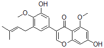 CAS#: 132587-59-8, 7-Hydroxy-3-[3-Hydroxy-4-Methoxy-5-(3-Methylbut-2-Enyl)Phenyl]-5-Methoxychromen-4-One