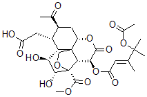 CAS#: 132587-60-1, (3S-(3alpha,3aalpha,4alpha(E),6aalpha,8alpha,9beta,10alpha,10aS*,11S*,12R*))-8-Acetyl-4-((4-(Acetyloxy)-3,4-Dimethyl-1-Oxo-2-Pentenyl)Oxy)Octahydro-11,12-Dihydroxy-3-(Methoxycarbonyl)-9-Methyl-5-Oxo-3,10-Ethano-1H,8H-Furo(3,4-d)(1)Benzopyran-9-Acetic Acid