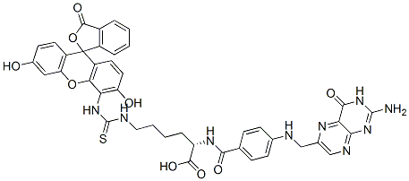 CAS#: 133648-13-2, (2S)-2-[[4-[(2-Amino-4-Oxo-7,8-Dihydro-1H-Pteridin-6-Yl)Methylamino]Benzoyl]Amino]-6-[(3',6'-Dihydroxy-3-Oxospiro[2-Benzofuran-1,9'-Xanthene]-5-Yl)Carbamothioylamino]Hexanoic Acid