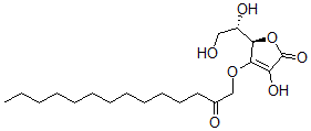CAS 登录号：133794-57-7， (5R)-5-[(1S)-1,2-二羟基乙基]-3-羟基-4-(2-氧代十四烷氧基)-5H-呋喃-2-酮