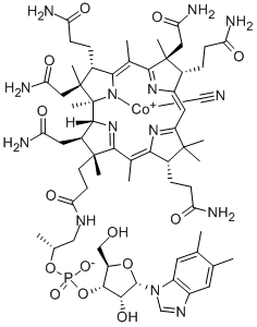 CAS#: 13408-78-1, Cobinamide, Dihydrogenphosphate (Ester), Inner Salt, 3'-Ester With (5,6-Dimethyl-1-alpha-D-Ribofuranosyl-1H-Benzimidazole-Kn3), Ion(1+)