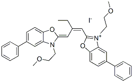 CAS#: 13416-17-6, 3-(2-Methoxyethyl)-2-[2-[[3-(2-Methoxyethyl)-5-Phenyl-3H-Benzoxazol-2-Ylidene]Methyl]But-1-Enyl]-5-Phenylbenzoxazolium Iodide