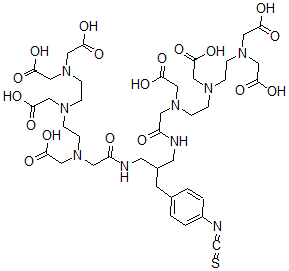 CAS#: 134439-56-8, 3,6,9,19,22,25-Hexakis(carboxymethyl)-14-((4-isothiocyanatophenyl)methyl)-11,17-dioxo-3,6,9,12,16,19,22,25-octaazaheptacosanedioic acid