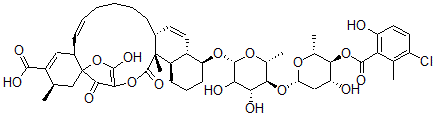 CAS#: 134615-16-0, 3beta-O-De(3-Chloro-6-Methoxy-2-Methylbenzoyl)-2alpha-Hydroxy-Chlorothricin 4beta-(3-Chloro-6-Methoxy-2-Methylbenzoate)