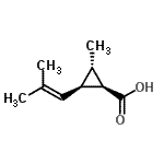 CAS 登录号：134876-16-7， (1R,2S,3R)-2-甲基-3-(2-甲基-1-丙烯-1-基)环丙烷羧酸