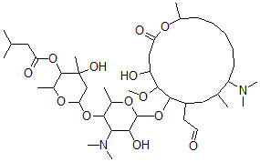 CAS#: 135363-57-4, [6-[4-Dimethylamino-6-[[10-Dimethylamino-4-Hydroxy-5-Methoxy-9,16-Dimethyl-2-Oxo-7-(2-Oxoethyl)-1-Oxacyclohexadec-6-Yl]Oxy]-5-Hydroxy-2-Methyloxan-3-Yl]Oxy-4-Hydroxy-2,4-Dimethyloxan-3-Yl] 3-Methylbutanoate