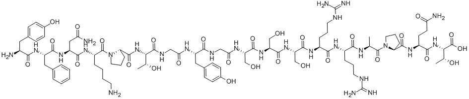 CAS 登录号：135861-49-3， L-酪氨酰-L-苯丙氨酰-L-天冬氨酰胺酰-L-赖氨酰-L-脯氨酰-L-苏氨酰甘氨酰-L-酪氨酰甘氨酰-L-丝氨酰-L-丝氨酰-L-丝氨酰-L-精氨酰-L-精氨酰-L-丙氨酰-L-脯氨酰-L-谷氨酰胺酰-L-苏氨酸
