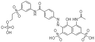 CAS#: 13588-33-5, 5-(Acetylamino)-4-Hydroxy-3-[2-[4-[[[3-[[2-(Sulfooxy)Ethyl]Sulfonyl]Phenyl]Amino]Carbonyl]Phenyl]Diazenyl]-2,7-Naphthalenedisulfonicacid
