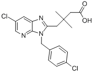 CAS#: 136122-46-8, 4-(3-((4-Chlorophenyl)methyl)-6-chloroimidazo(4,5-b)pyridin-2-yl)-3,3-dimethylbutanoic acid