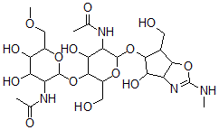 CAS#: 136196-62-8, N-[5-[3-Acetamido-4,5-Dihydroxy-6-(Methoxymethyl)Oxan-2-Yl]Oxy-4-Hydroxy-2-[[4-Hydroxy-6-(Hydroxymethyl)-2-Methylamino-4,5,6,6a-Tetrahydro-3aH-Cyclopenta[d][1,3]Oxazol-5-Yl]Oxy]-6-(Hydroxymethyl)Oxan-3-Yl]Acetamide