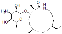 CAS 登录号：137019-37-5， (3R,4S,7R,11S)-4-[(2R,3R,4R,5S,6S)-4-氨基-3,5-二羟基-6-甲基四氢吡喃-2-基]氧基-11-乙基-3,7-二甲基-1-氮杂环十四烷-2-酮