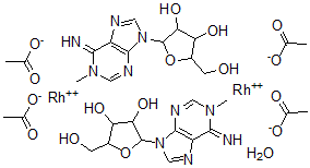 CAS 登录号：137021-41-1， 四(mu-乙酰)-二(1-甲基腺苷)二铑 (II)