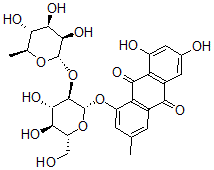 CAS#: 137162-02-8, 1-[(2S,3R,4S,5S,6R)-4,5-Dihydroxy-6-(Hydroxymethyl)-3-[(2S,3R,4R,5R,6S)-3,4,5-Trihydroxy-6-Methyloxan-2-Yl]Oxyoxan-2-Yl]Oxy-6,8-Dihydroxy-3-Methylanthracene-9,10-Dione