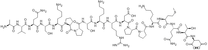 CAS#: 137181-56-7, L-Alanyl-L-Valyl-L-Glutaminyl-L-Seryl-L-Lysyl-L-Prolyl-L-Prolyl-L-Seryl-L-Lysyl-L-Arginyl-L-alpha-Aspartyl-L-Prolyl-L-Prolyl-L-Lysyl-L-Methionyl-L-Glutaminyl-L-Threonyl-L-Aspartic Acid