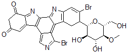 CAS 登录号：137605-02-8， 1,11-二溴-12,13-二氢-12-(4-O-甲基-beta-D-吡喃葡萄糖基)-5H-吲哚并(2,3-a)吡咯并(3,4-c)咔唑-5,7(6H)-二酮