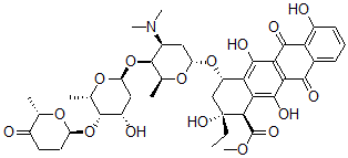 CAS#: 138636-10-9, Methyl (1R,2R,4S)-4-[(2R,4S,5S,6S)-4-Dimethylamino-5-[(2S,4S,5S,6S)-4-Hydroxy-6-Methyl-5-[(2R,6S)-6-Methyl-5-Oxooxan-2-Yl]Oxyoxan-2-Yl]Oxy-6-Methyloxan-2-Yl]Oxy-2-Ethyl-2,5,7,12-Tetrahydroxy-6,11-Dioxo-3,4-Dihydro-1H-Tetracene-1-Carboxylate
