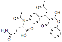 CAS 登录号：138680-82-7， (2S)-2-[乙酰基-[4-[1-(2-羟基-4-氧代苯并吡喃-3-基)-3-氧代丁基]苯基]氨基]-5-氨基-5-氧代戊酸