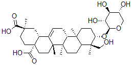 CAS#: 139198-58-6, (2R,4aR,6aR,6aS,6bR,9R,10S,12aR,14bR)-9-(Hydroxymethyl)-2,6a,6b,9,12a-Pentamethyl-10-[(2S,3R,4S,5R)-3,4,5-Trihydroxyoxan-2-Yl]Oxy-1,3,4,5,6,6a,7,8,8a,10,11,12,13,14b-Tetradecahydropicene-2,4a-Dicarboxylic Acid
