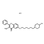 CAS#: 139652-86-1, 6-{[6-(4-Hydroxy-1-Piperidinyl)Hexyl]Oxy}-3-Methyl-2-Phenyl-4H-Chromen-4-One Hydrochloride (1:1)