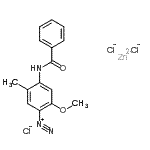 CAS#: 13983-15-8, 4-(Benzoylamino)-2-Methoxy-5-Methylbenzenediazonium Zinc Chloride (1:1:3)