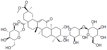 CAS#: 140364-79-0, 3-(beta-D-Glucopyranosyl(1-4)-beta-D-xylopyranosyl)-28-O-beta-D-glucopyranosyl-11-oxo-30-methyloleanate-12-en-2beta,3beta,23-trihydroxy-28-oic acid