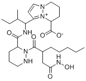 CAS#: 140638-25-1, 1-[2-Methyl-1-[[2-[2-[2-(Oxidoamino)-2-Oxoethyl]Heptanoyl]Diazinane-3-Carbonyl]Amino]Butyl]-5,6,7,8-Tetrahydropyrazolo[1,2-a]Pyridazin-4-Ium-8-Carboxylic Acid