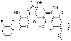 CAS#: 141291-21-6, 9-Acetyl-7-[3-Fluoro-5-(3-Fluorooxan-2-Yl)Oxy-4-Hydroxy-6-Methyloxan-2-Yl]Oxy-6,9,11-Trihydroxy-4-Methoxy-8,10-Dihydro-7H-Tetracene-5,12-Dione