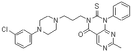 CAS#: 142287-34-1, 2,3-Dihydro-3-(3-(4-(3-Chlorophenyl)-1-Piperazinyl)Propyl)-7-Methyl-1-Phenyl-2-Thioxo-Pyrimido(4,5-d)Pyrimidin-4(1H)-One