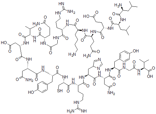CAS 登录号：142609-55-0， L-亮氨酰-L-亮氨酰-L-alpha-谷氨酰-L-谷氨酰胺酰-L-赖氨酰-L-精氨酰甘氨酰-L-谷氨酰胺酰-L-缬氨酰-L-alpha-天冬氨酰-L-天冬氨酰胺酰-L-酪氨酰-L-半胱氨酰-L-精氨酰-L-组氨酰-L-天冬氨酰胺酰-L-酪氨酰甘氨酰-L-缬氨酸