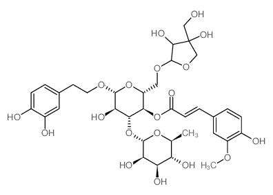 CAS#: 142674-76-8, [2-[[3,4-Dihydroxy-4-(Hydroxymethyl)Oxolan-2-Yl]Oxymethyl]-6-[2-(3,4-Dihydroxyphenyl)Ethoxy]-5-Hydroxy-4-(3,4,5-Trihydroxy-6-Methyloxan-2-Yl)Oxyoxan-3-Yl] (E)-3-(4-Hydroxy-3-Methoxyphenyl)Prop-2-Enoate