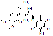 CAS#: 143139-76-8, 7-Amino-2-[(4Z)-3,6-Diamino-4-(4,5-Dimethoxy-6-Oxo-1-Cyclohexa-2,4-Dienylidene)-5-Methyl-1H-Pyridin-2-Yl]-6-Methoxyquinoline-5,8-Dione