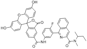CAS#: 143934-15-0, N-Butan-2-Yl-1-[5-[(3',6'-Dihydroxy-3-Oxospiro[2-Benzofuran-1,9'-Xanthene]-5-Carbonyl)Amino]-2-Fluorophenyl]-N-Methylisoquinoline-3-Carboxamide