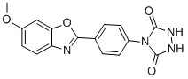 CAS 登录号：144397-34-2， 4-[4-(6-甲氧基-2-苯并恶唑基)苯基]-1,2,4-三唑烷-3,5-二酮