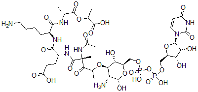 CAS#: 144483-60-3, Udp-N-acetylmuramyl-alanyl-glutamyl-lysyl-alanyl-lactate
