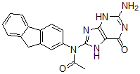 CAS 登录号:14490-85-8, N-(鸟嘌呤-8-基)-N-乙酰基-2-氨基芴