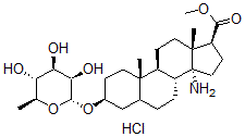 CAS#: 144979-06-6, Methyl (3S,8R,9S,10S,13R,14S,17S)-14-Amino-10,13-Dimethyl-3-[(2R,3R,4R,5R,6S)-3,4,5-Trihydroxy-6-Methyloxan-2-Yl]Oxy-1,2,3,4,5,6,7,8,9,11,12,15,16,17-Tetradecahydrocyclopenta[a]Phenanthrene-17-Carboxylate Hydrochloride