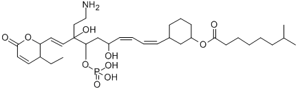 CAS#: 145142-83-2, [(1S,3R)-3-[(1Z,3Z,5R,7R,8R,9E)-8-(2-Aminoethyl)-10-[(2S)-3-Ethyl-6-Oxo-2,3-Dihydropyran-2-Yl]-5,8-Dihydroxy-7-Phosphonooxydeca-1,3,9-Trienyl]Cyclohexyl] 7-Methyloctanoate