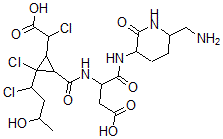 CAS 登录号：145569-96-6， 4-[[6-(氨基甲基)-2-氧代哌啶-3-基]氨基]-3-[[2-氯-2-(1-氯-3-羟基丁基)-3-(1-氯-2-羟基-2-氧代乙基)环丙烷羰基]氨基]-4-氧代丁酸
