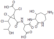 CAS#: 145585-98-4, 4-[(6-Amino-4-Hydroxy-2-Oxoazepan-3-Yl)Amino]-3-[[2-Chloro-2-(1-Chloro-3-Hydroxybutyl)-3-(1-Chloro-2-Hydroxy-2-Oxoethyl)Cyclopropanecarbonyl]Amino]-4-Oxobutanoic Acid