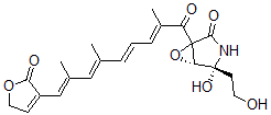 CAS 登录号：145763-35-5， (1R,2R)-2-羟基-2-(2-羟基乙基)-5-[(2E,4E,6E,8E)-2,6,8-三甲基-9-(2-氧代-5H-呋喃-3-基)壬-2,4,6,8-四烯酰基]-6-氧杂-3-氮杂双环[3.1.0]己烷-4-酮