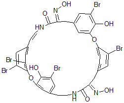 CAS#: 146345-73-5, (E,E,?)-5,16,21,32,33-Pentabromo-4,20-Dihydroxy-2,18-Dioxa-10,27-Diazapentacyclo(28.2.2.214,17.13,7.119,23)Octatriaconta-3,5,7(38),14,16,19,21,23(35),28,30,32,33,36-Tridecaene-11,12,25,26-Tetrone 12,15-Bis(O-Methyloxime)