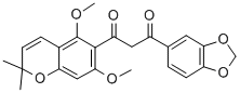 CAS 登录号:146713-95-3, (Z)-3-(1,3-苯并二氧戊环-5-基)-1-(5,7-二甲氧基-2,2-二甲基苯并吡喃-6-基)-3-羟基丙-2-烯-1-酮
