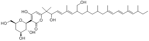 CAS#: 146935-35-5, 3-[(2S,3R,4S,6S)-3,4-Dihydroxy-6-(Hydroxymethyl)Oxan-2-Yl]-2-Hydroxy-6-[(4E,6E,14E,16E,18E)-3-Hydroxy-8-(Hydroxymethyl)-2,6,10,12,14,18,20-Heptamethyldocosa-4,6,14,16,18-Pentaen-2-Yl]Pyran-4-One
